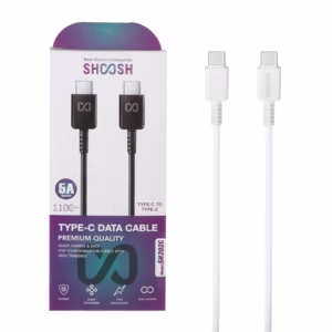 کابل دو سر تایپ سی فست شارژ 5 آمپر شوش SH202C طول 1.1 متر - سفید