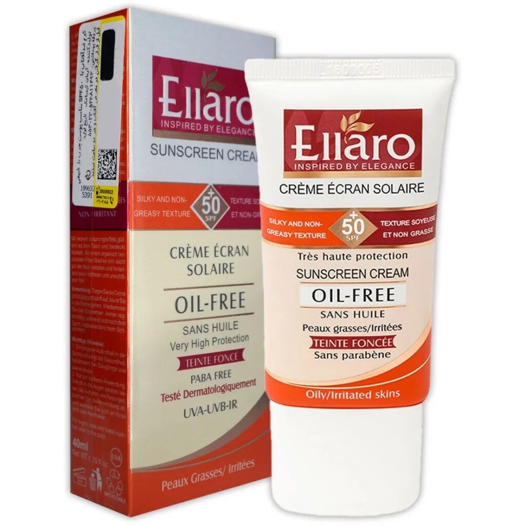 کرم ضد آفتاب +SPF50 فاقد چربی بژ طبیعی - الارو