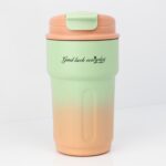 تراول ماگ پاستلی دماسنج دار انبه ای 500ML