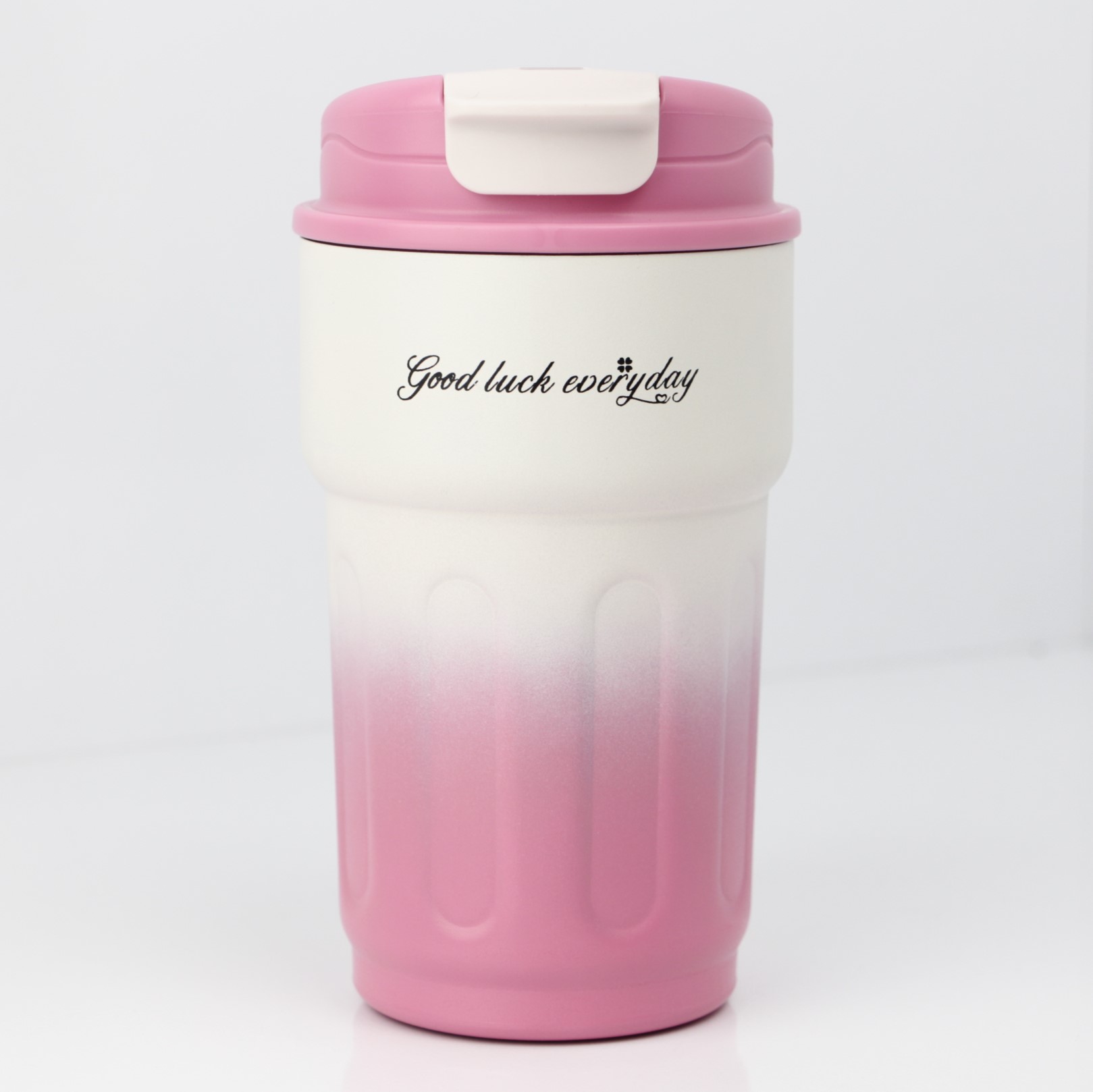 تراول ماگ پاستلی دماسنج دار صورتی 500ML تراول ماگ پاستلی دماسنج دار صورتی 500ML