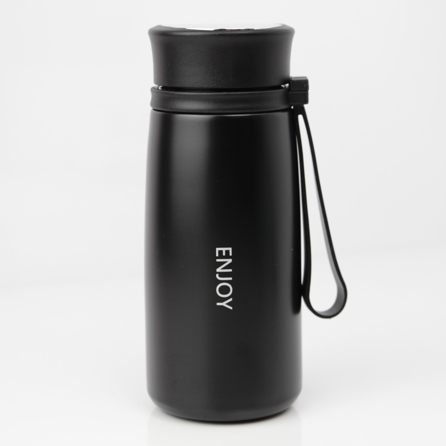 تراول ماگ بند سیلیکونی مشکی INJOY 300ML