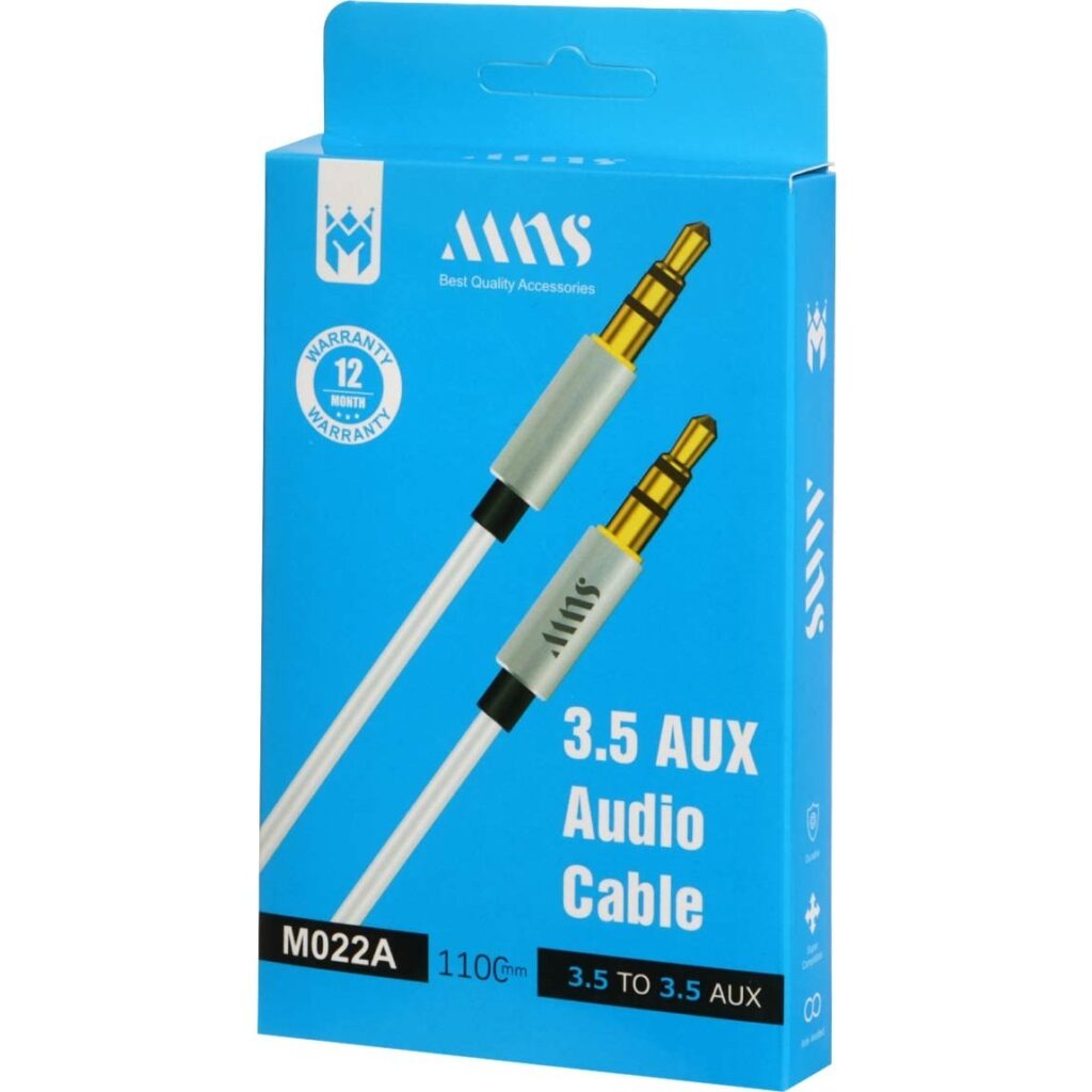 کابل تبدیل AUX به M022A ،AUX سفید 110 سانتی متر - ام ان اس